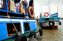 Boats in the Sundarbans National Park, the largest mangrove swamp in the world. Bangladesh, UNESCO World Heritage Site. June 2012.