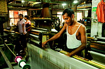 Men working in a silk factory, Rajshahi, Bangladesh, June 2012.