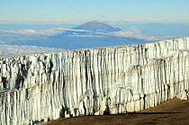 Looking down on the last glaciers near the summit of Mount Kilimanjaro, Tanzania, October 2008