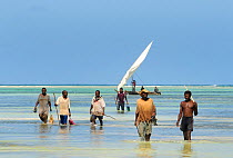 Fishermen on the East coast of Jambiani, Zanzibar Island, Tanzania