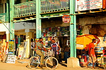 Busy local shopping street in Stone Town, Zanzibar, Tanzania, October 2008