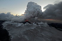 Ash from the erupting Plosky Tolbachik Volcano, Kamchatka Peninsula, Russia, 15 December 2012