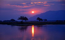 Sunset over Zambezi River, Mana Pools National Park, Zimbabwe, October 2012