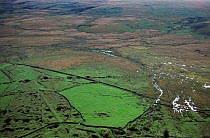 Aerial view of Foxtrot Mire and tin works. Devon, UK.
