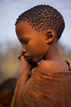 A Zu/'hoasi Bushman child in the Kalahari, Botswana. April 2012.