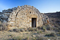 Stone cottage, Tossals dAitona, Lleida Province, Spain, March