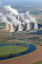 Aerial view of Cottam power station, near Retford, Nottinghamshire, owned by EDF Energy. This power station is coal-fired. October 2012.