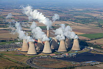 Aerial view of Cottam power station, near Retford, Nottinghamshire, owned by EDF Energy. This power station is coal-fired. October 2012.