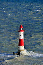 Lighthouse in the English Channel at Beachy Head, Sussex, UK, November 2012