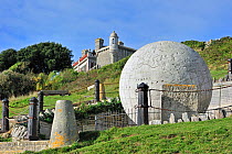 The Great Globe, made of Portland stone, near Durston Castle on the Isle of Purbeck along the Jurassic Coast in Dorset, UK, November 2012