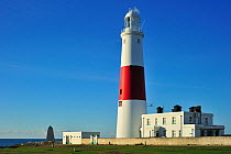Portland Bill Lighthouse on the Isle of Portland along the World Heritage Jurassic Coast, Dorset, UK, November 2012