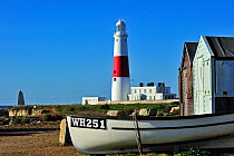 Portland Bill Lighthouse on the Isle of Portland along the World Heritage Jurassic Coast, Dorset, UK, November 2012
