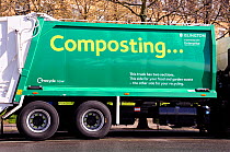 Compost waste truck collection, London Borough of Islington, UK March 2009