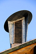 A Cowl which incorporates a passive ventilation system on the roof of the Centre for the Environment at the Horniman Museum, Forest Hill, London, UK