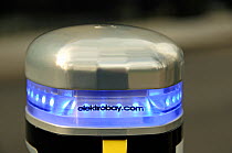 Close up of an Elektrobay electric vehicle recharger, London, UK