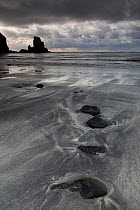 View across Talisker Beach, Isle of Skye, Inner Hebrides, Scotland, UK, October 2012.