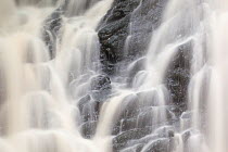 Waterfall, Fairy Glen RSPB reserve, Inverness-shire, Scotland, UK, July.