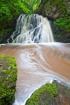 Waterfall, Fairy Glen RSPB reserve, Inverness-shire, Scotland, UK, July 2012.