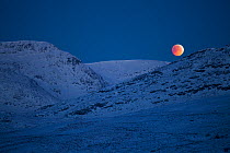 Lunar eclipse over Glen Spean, Creag Megaidh National Nature Reserve, Scotland, UK, 21st December 2010.