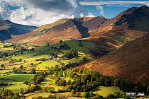 Newlands Valley and Causey Pike, Lake District National Park, Cumbria, England, UK. October 2012.