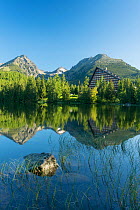 Strbske Pleso, a large glacial mountain lake and popular ski resort in the High Tatras, Slovakia. June 2012.