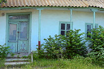 Land abandonment - empty houses in Sfinthu Gheorghe, Danube delta rewilding area, Romania June 2012