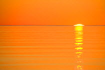 Sunrise over Lake Superior at Wisconsin Point near the town of Superior. Wisconsin, USA, August 2011