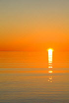 Sunrise over Lake Superior, Wisconsin Point near the town of Superior. Wisconsin, USA, August 2011