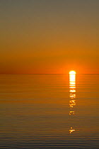 Sunrise over Lake Superior at Wisconsin Point near the town of Superior. Wisconsin, USA, August