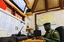 Senior radio operator John Tanui, radio control room, Lewa Conservancy, Kenya, September 2012