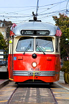 Tram, means of transport up the hills of San Francisco, California, USA 2011