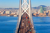 Looking down onto Oakland Bay Bridge, San Francisco, California, USA 2011