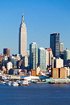 View of Midtown Manhattan across the Hudson River with Empire State Building, New York, USA, October 2011