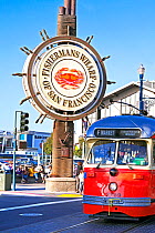 An F-Line streetcar on Jefferson Street, Fisherman's Wharf, San Francisco, California, USA, June 2011