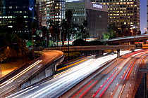 The 110 Harbour Freeway at night, downtown Los Angeles, California, USA, June 2011