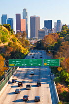 Pasadena Freeway, CA Highway 110, leading into downtown Los Angeles, California, USA, June 2011