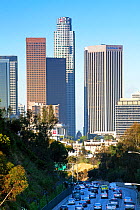 Pasadena Freeway, CA Highway 110, leading into downtown Los Angeles, California, USA, June 2011
