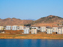Town set in countryside between Pyongyang and Kaesong, Democratic Peoples' Republic of Korea (DPRK), North Korea, 2012