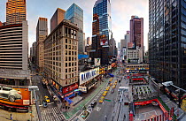 Wide angle view of Broadway looking towards Times Square, Manhattan, New York, USA 2011