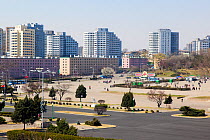 Modern apartment buildings in city centre of Pyongyang, Democratic Peoples' Republic of Korea (DPRK), North Korea, April 2012