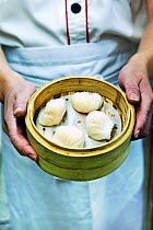 Dim Sum preparation in a restaurant kitchen in Hong Kong, China