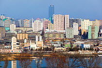 City apartment buildings in Pyongyang, Democratic Peoples' Republic of Korea (DPRK) North Korea, 2012