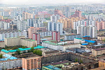 Elevated city skyline of Pyongyang, capital city, Democratic Peoples' Republic of Korea (DPRK), North Korea, 2012