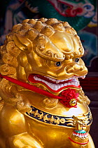 Detail of Chinese Temple lion statue, Chinatown, Singapore, 2012