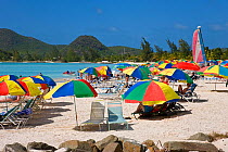 People relaxing on holiday on Jolly Beach, Antigua, Antigua and Barbuda, Leeward Islands, Lesser Antilles, Caribbean, West Indies, 2012