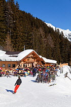 Mountain resort with chalet restaurant at St Anton am Arlberg, Tirol, Austria, 2008