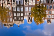Traditional Gabled houses and reflections in canal, Amsterdam, Holland, Netherland, 2007