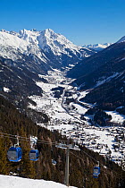 View over St. Jakob from the slopes of the ski resort of St Anton, St Anton am Arlberg, Tirol, Austria, 2009
