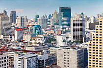 Modern City Skyline looking towards the Sukhumvit district, Bangkok, Thailand, 2010