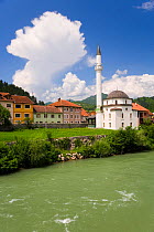 Mosque and Neretva river in the town of Konjic near Sarajevo, Bosnia and Herzegovina, Balkans 2007